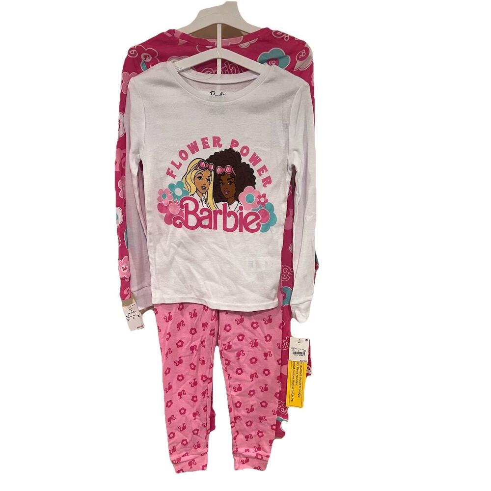 Barbie Pajama Set Kids Size 6 Four Pieces (two Sets)